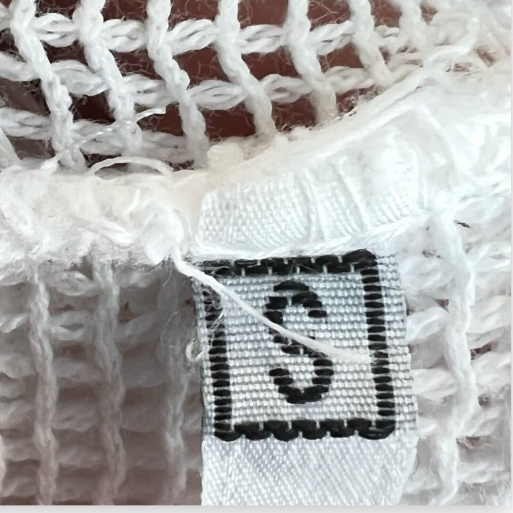 SEASPICE RESORT WEAR Mesh Cover Up Size S Classic Crochet Dress Beach Pool White - Picture 5 of 13